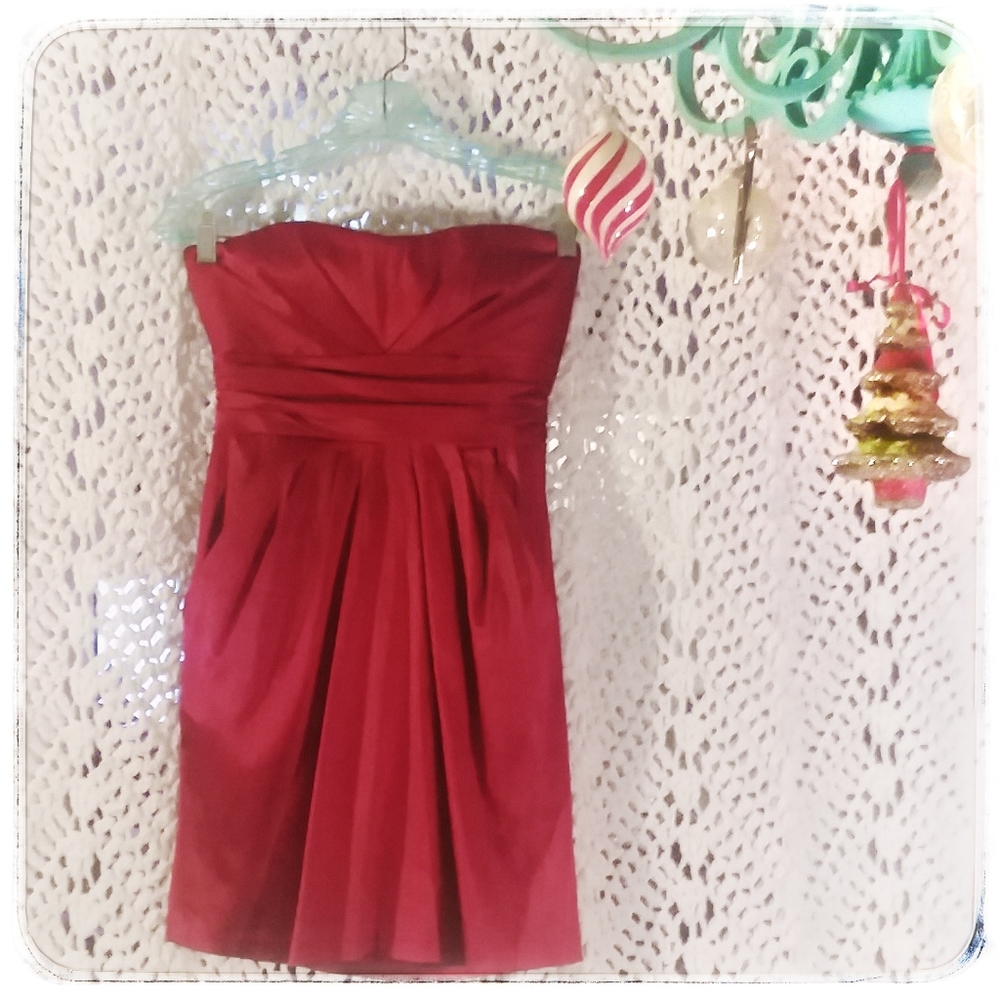 Strapless Red Party Dress